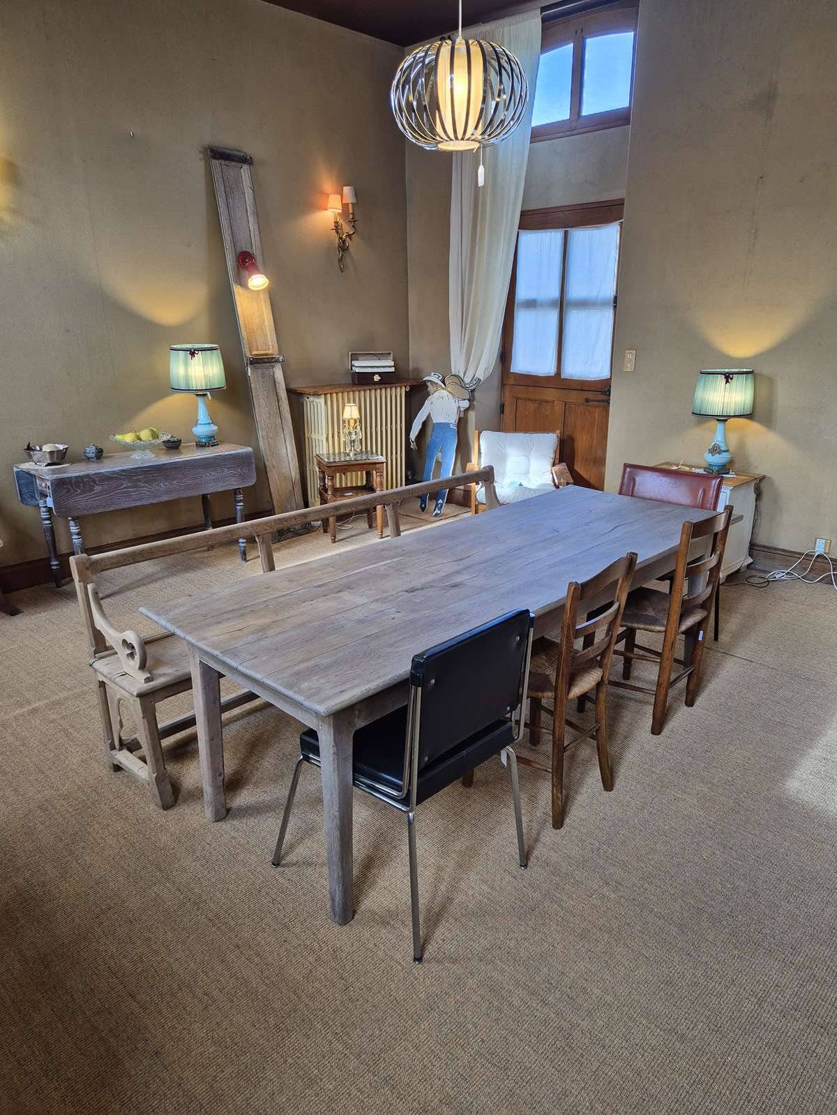 Antique oak farmhouse table