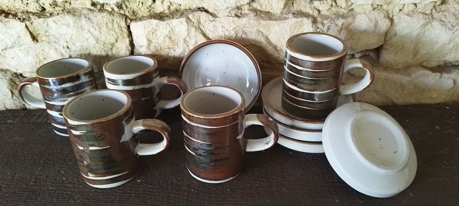 Vintage Stoneware Coffee Mugs