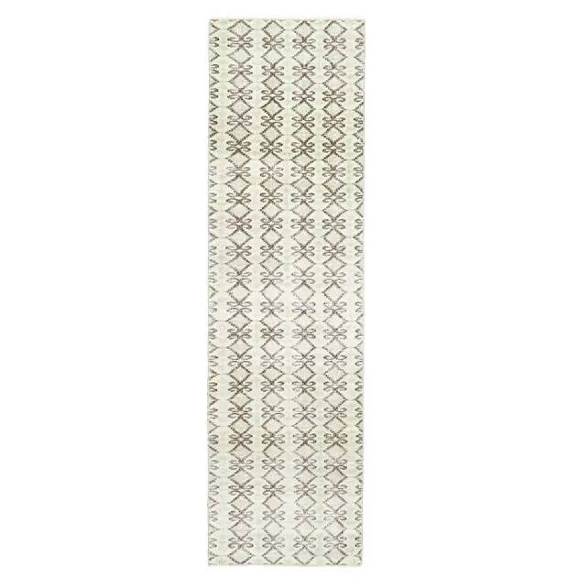 1970s Turkish Hand-Knotted Wool Cotton Beige Runner Rug 70x262