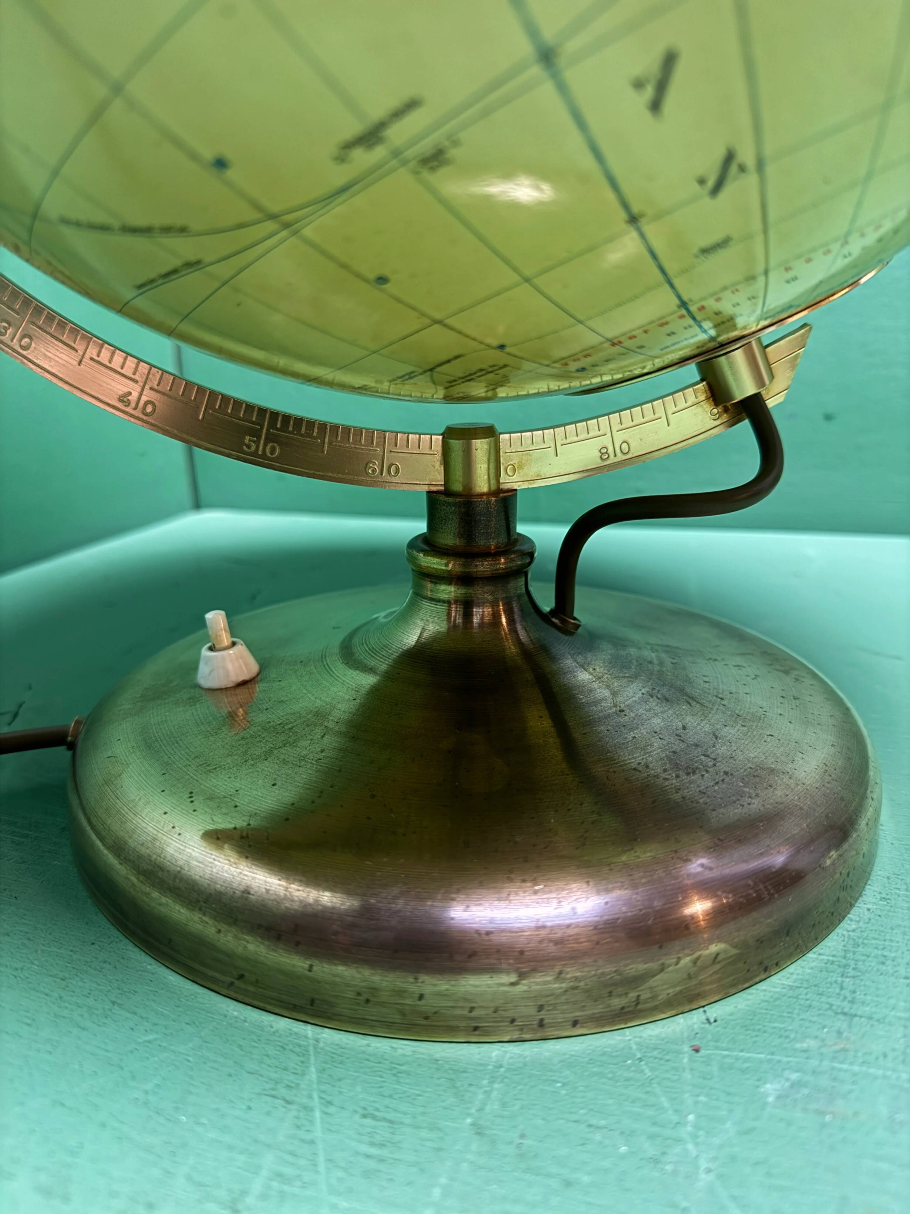 Vintage 1960s German glass globe lamp by JRO Globus Munchen
