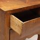Antique baroque bedside table in walnut and rosewood, Italy, 18th century.