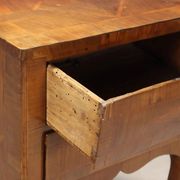 Antique baroque bedside table in walnut and rosewood, Italy, 18th century.