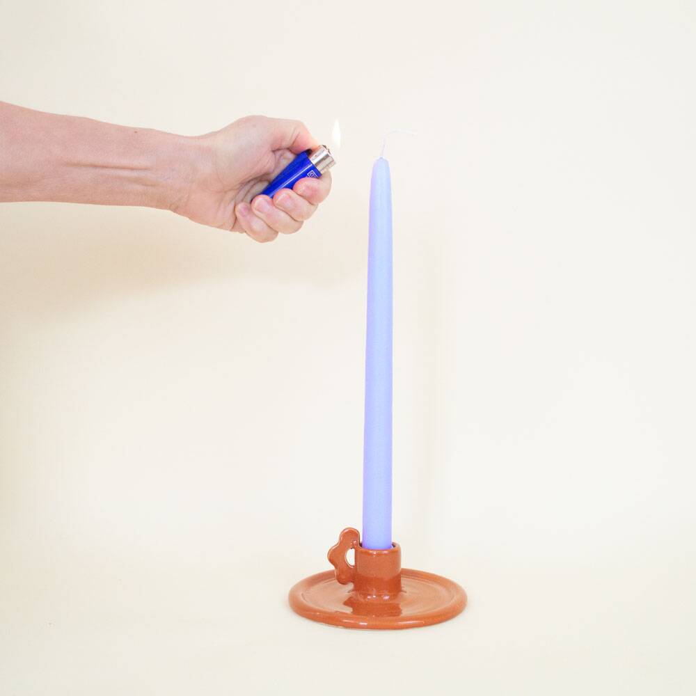 Flower caramel candle holder