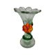 Vase en verre vintage avec fleurs, années 1960/70