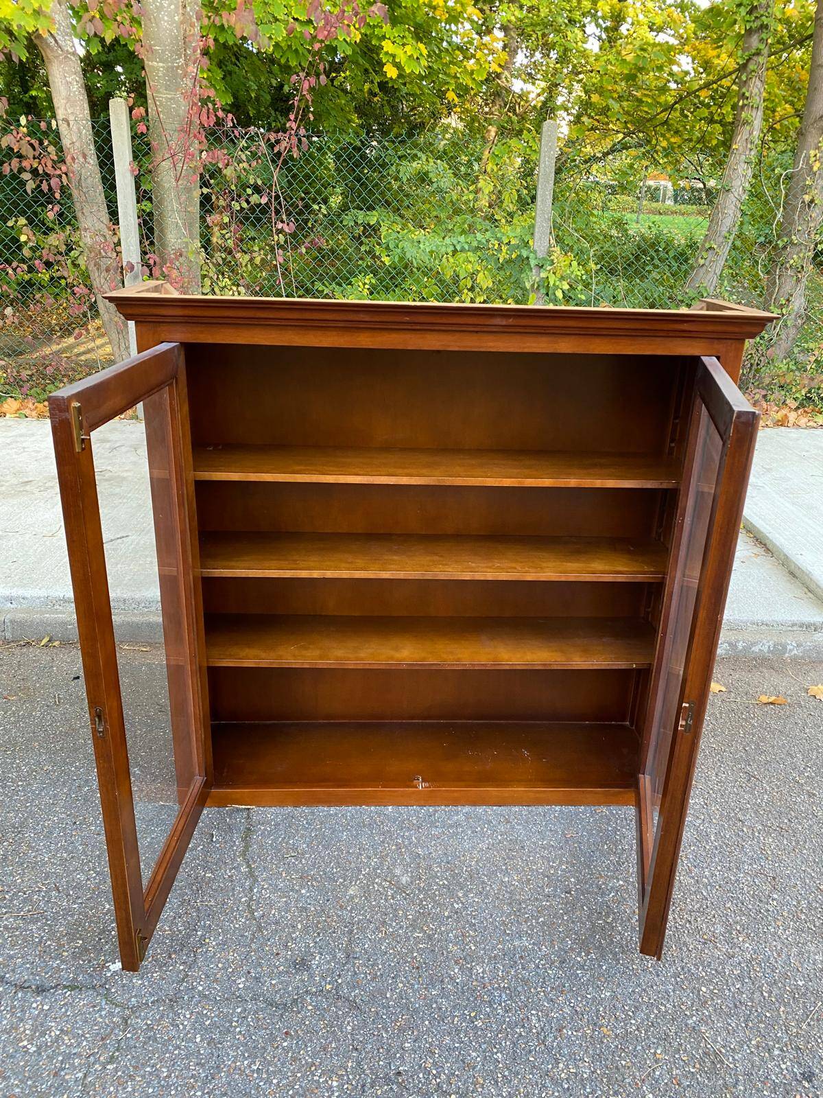 Louis Philippe style solid wood display cabinet from the 20th century