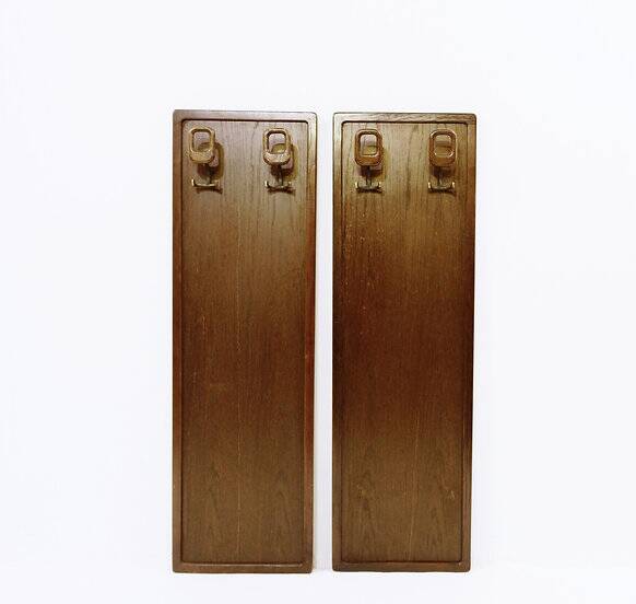 Mid Century Modern wood wall coat rack - 2 available