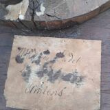 Antique wooden tripod side table with carved ball legs, 19th century