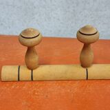 Vintage wall-mounted coat rack in imitation bamboo