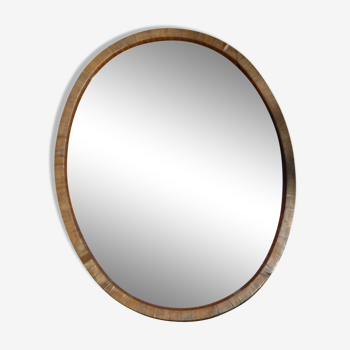 Miroir ovale bord marqueté
