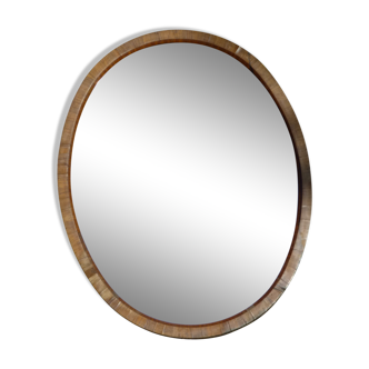 Miroir ovale bord marqueté