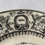 6 old dessert plates Old and Johnston Bordeaux 19th century Médoc and its castles