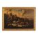 Landscape painting with figures and herds, oil on canvas, 18th century.