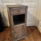 Old wooden bedside table