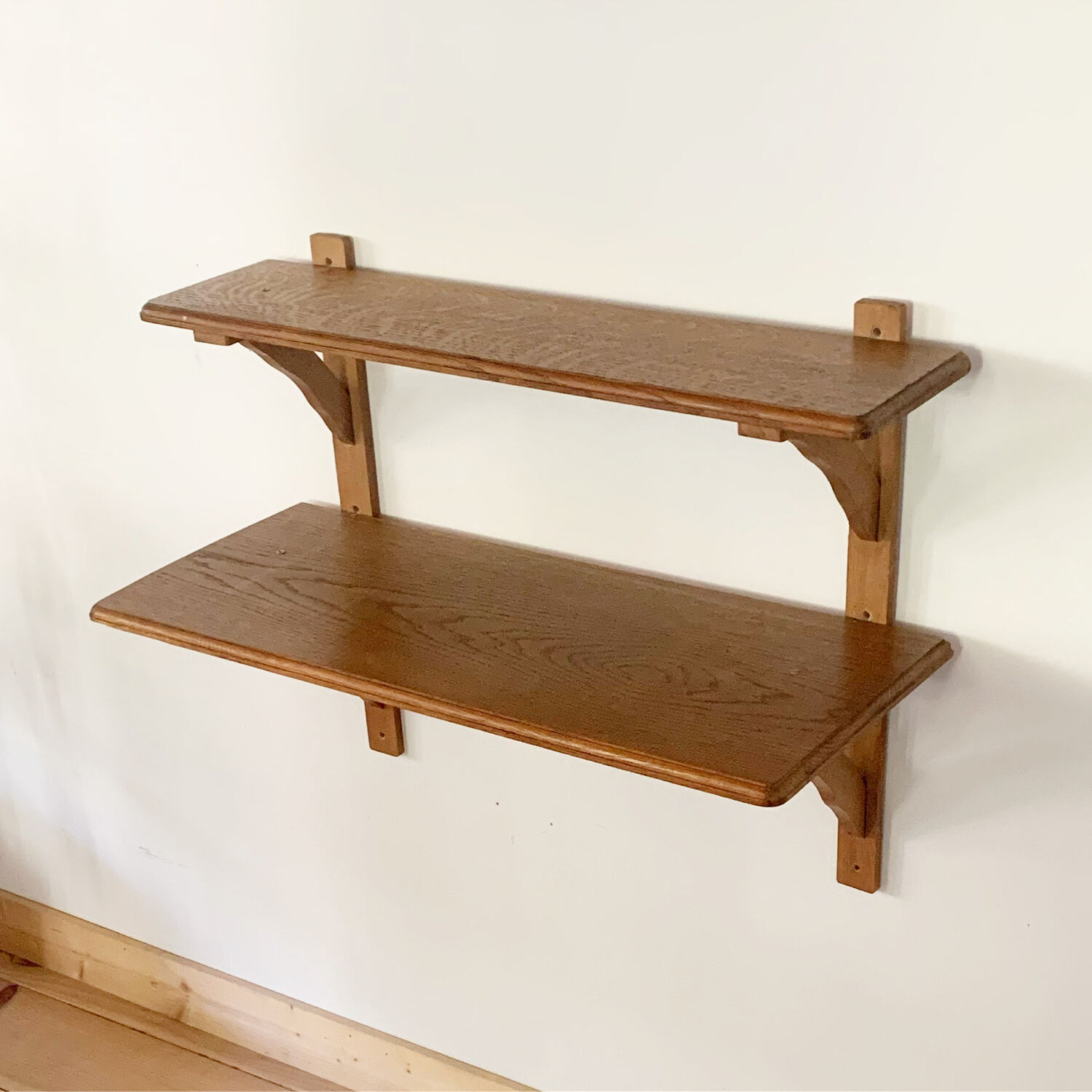 Double vintage wooden shelf