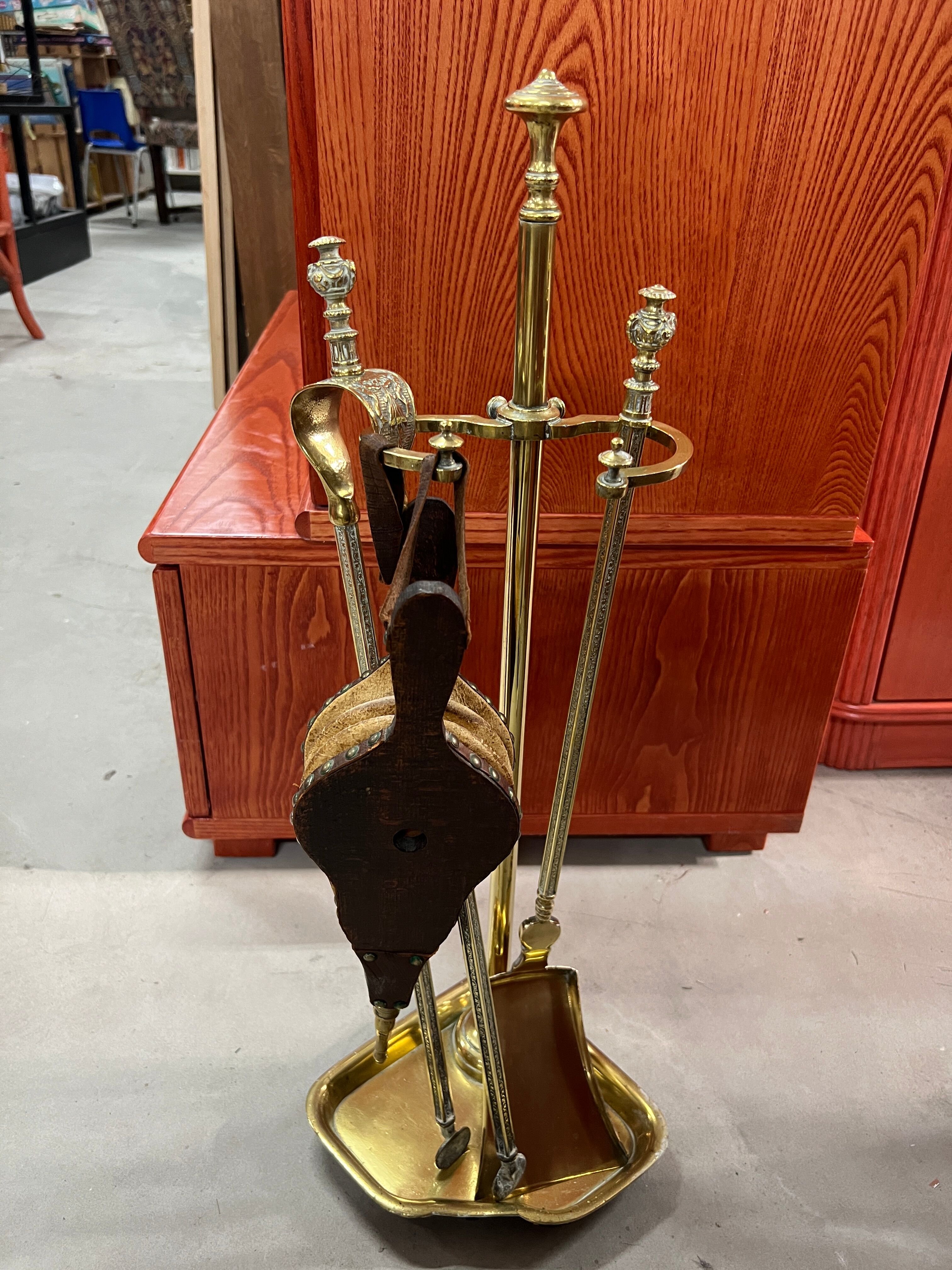 Vintage brass fireplace servant