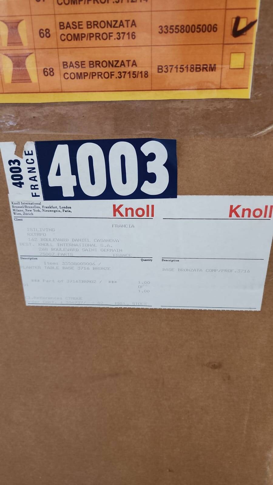 Knoll International Platner Crystal/Polished Nickel Dining Table