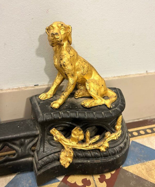 Chenet cheminée chiens XIXème