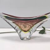 Bol ou centre de table en verre Sommerso marron par Seguso, Italie