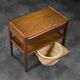 Vintage Mid-Century Danish Modern Teak Thread Side Table with Wicker Basket