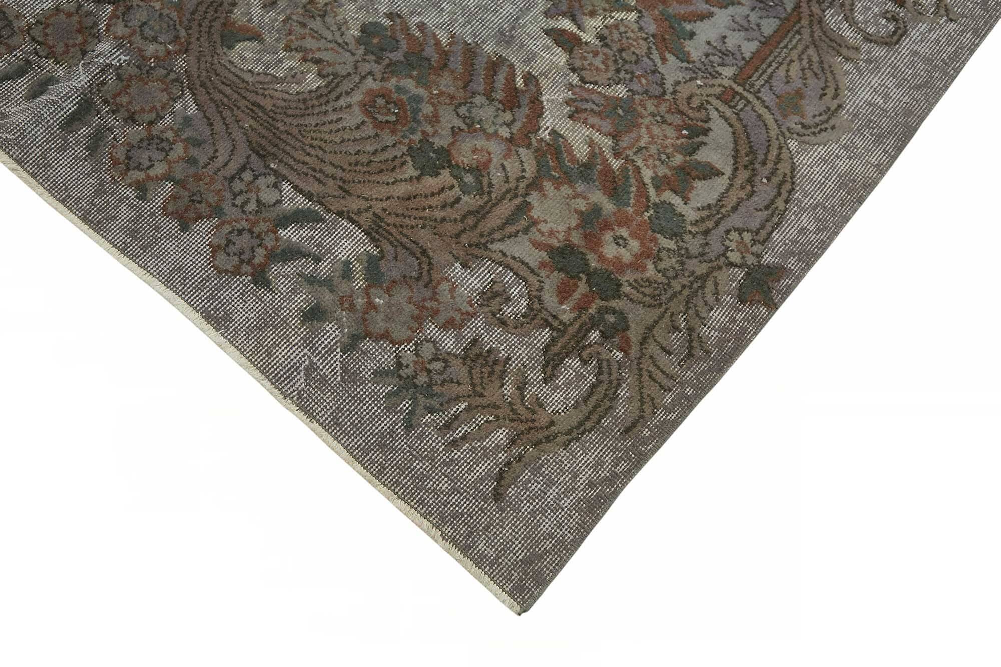 Overdyed Wool Vintage Handmade Carved Rug 172 cm x 273 cm