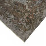 Overdyed Wool Vintage Handmade Carved Rug 172 cm x 273 cm