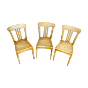 Lot de trois chaises bistrot Stella, en hêtre