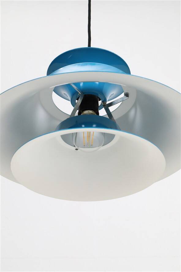 Blue Fog & Mørup / Erik Balslev pendant lamp / Mid-century Danish modern design / 1970s
