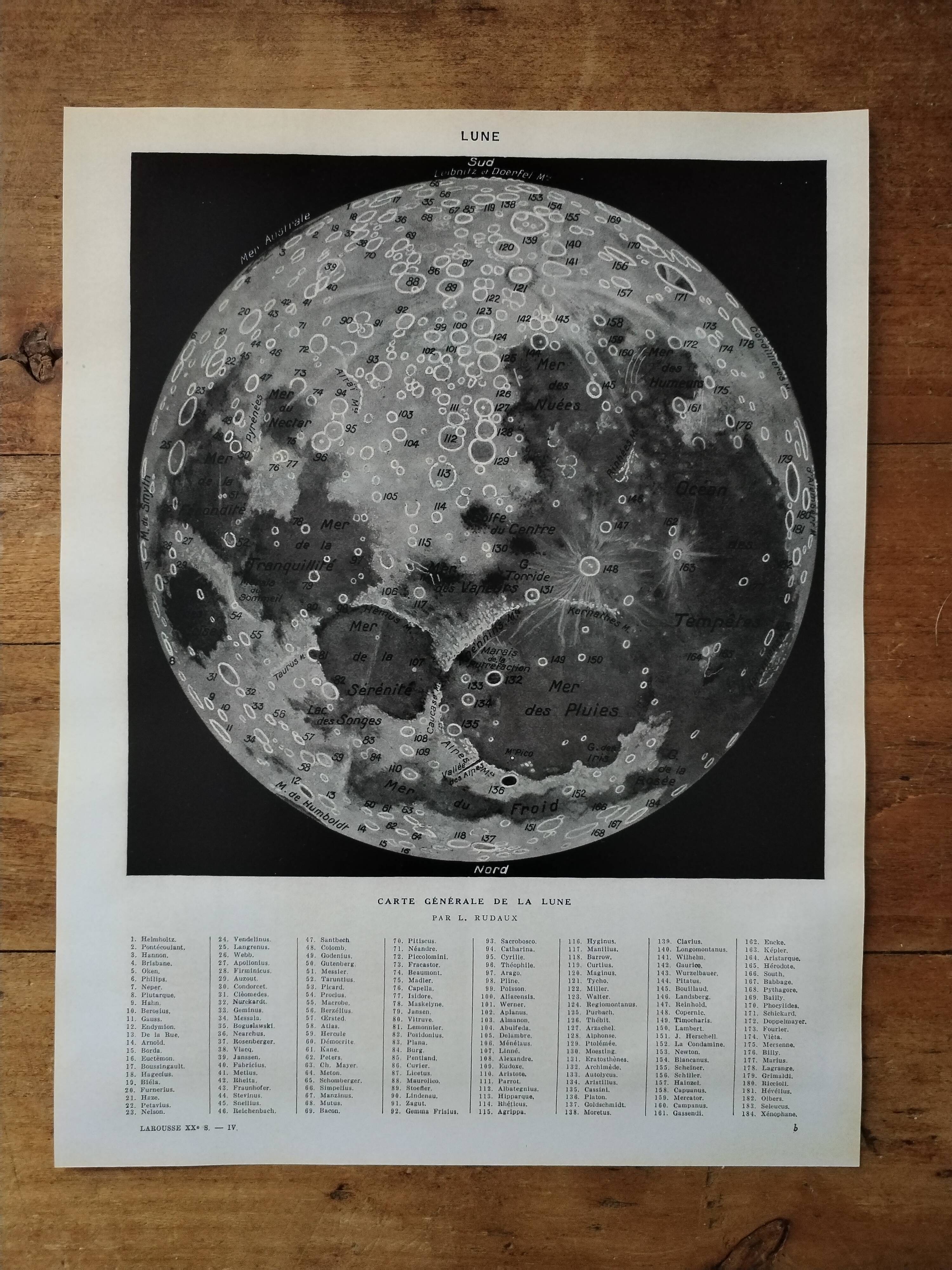 Original lithograph of the Moon
