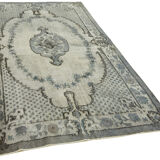 Handwoven overdyed anatolian 1970s 177 cm x 283 cm grey carpet