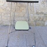 Side table / formica vintage yellow and black TV stand