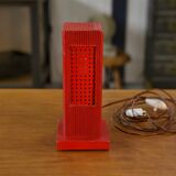 Lampe unique en aluminium laqué rouge, 1970
