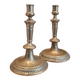 pair of brass candle holders 15