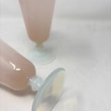 Set of 2 pink opaline glasses Empoli