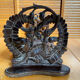 Antique Expandable Bookcase Carved Wood with Floral Motif Vintage #E3