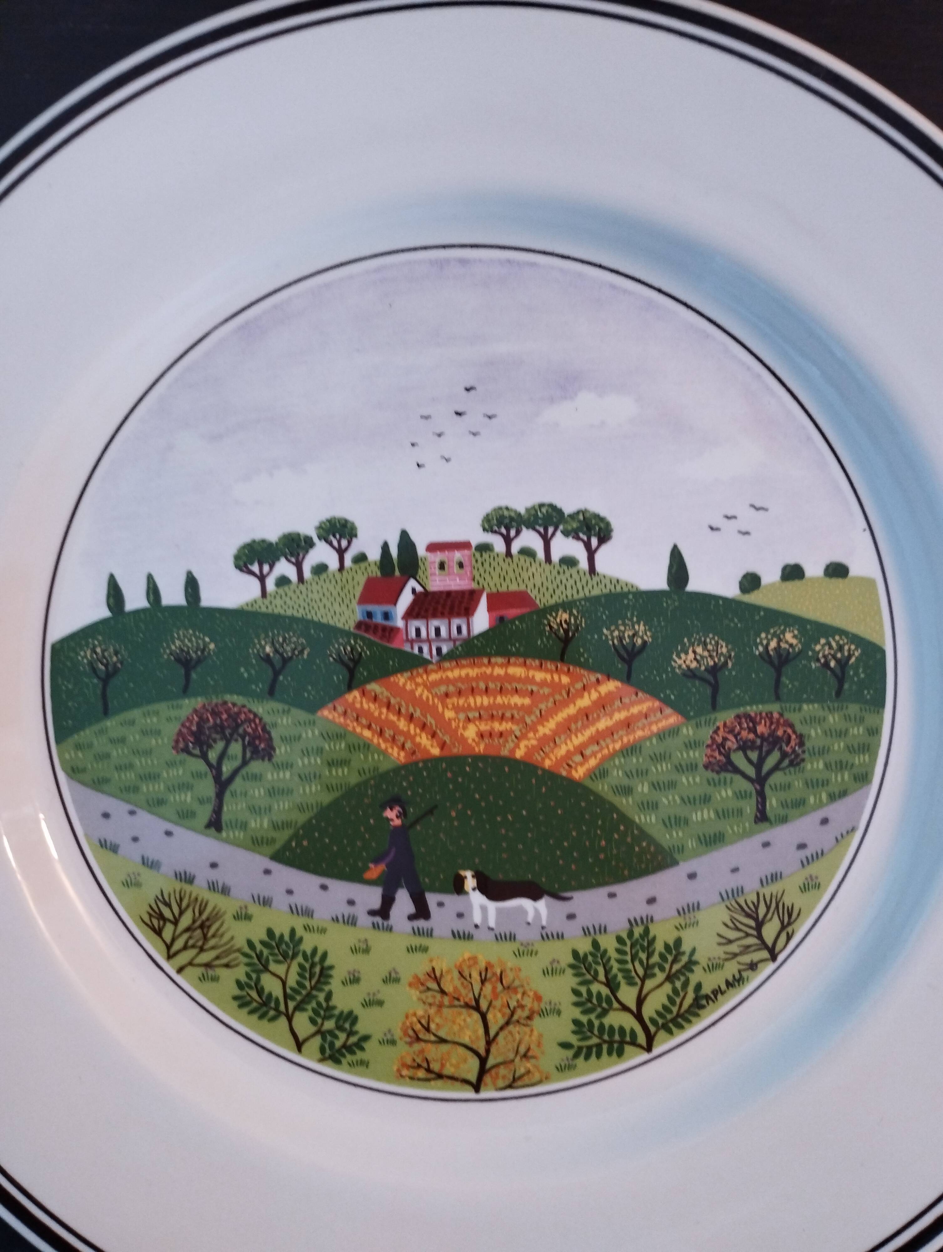 3 villeroy and boch plates