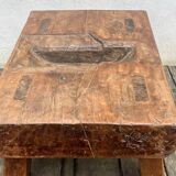 Brutalist coffee table made of solid wood