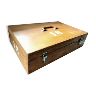 Old wooden briefcase