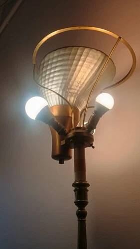 Floor lamp Table lamp signed Malabert house 1930 Art Deco DLG rings Quinet