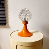 Vintage space age tafellamp uit de jaren 60 met lampenkap in glas