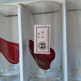 Carafe service and glass with orangeade or bohemian crystal water