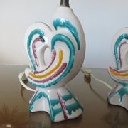 Pair of zoomorphic ceramic lamp feet 60s