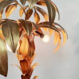 Vintage brass leaf palm tree table lamp Hans Kögl