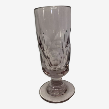 2203161 Old small glass vase in purple cut crystal around 1900