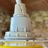 Vintage 3-light pendant light by Le Dauphin circa 1980s