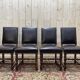 Suite de 4 chaises de style Louis XIII en cuir
