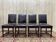 Suite de 4 chaises de style Louis XIII en cuir
