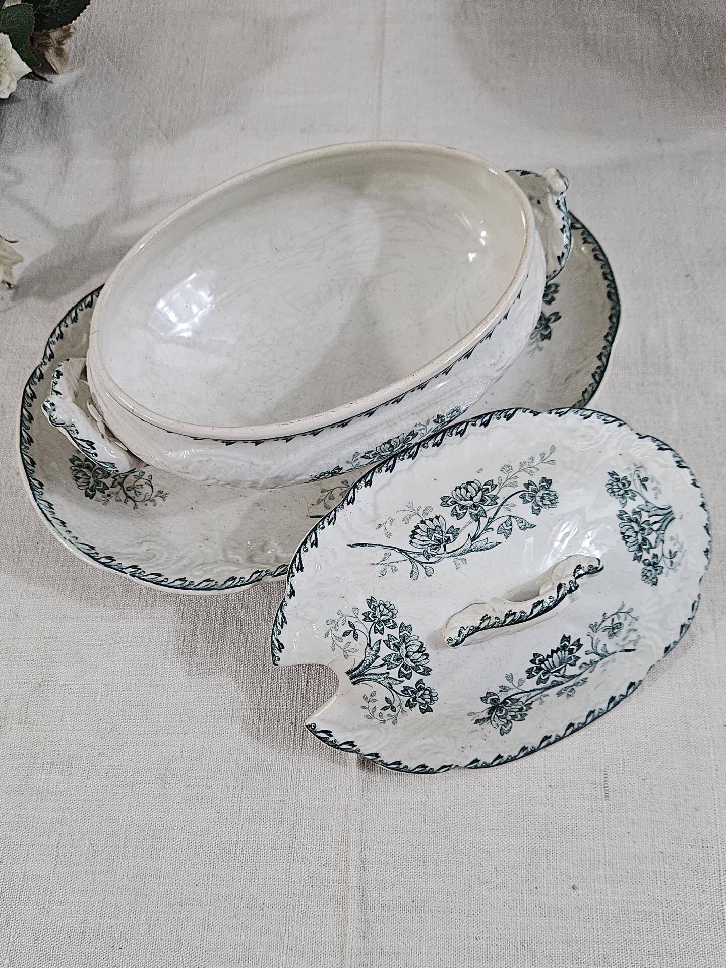 Small iron clay soup tureen