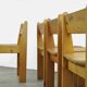 🟡 Vintage pine brutalist dining table chairs, Ate van APELDOORN, 1970s