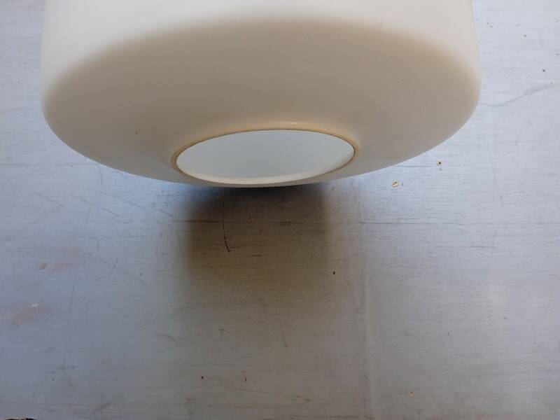 Louis Kalff pendant lamp ep 1960 Scandinavian glass and teak
