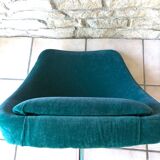 Fauteuil velours vert
